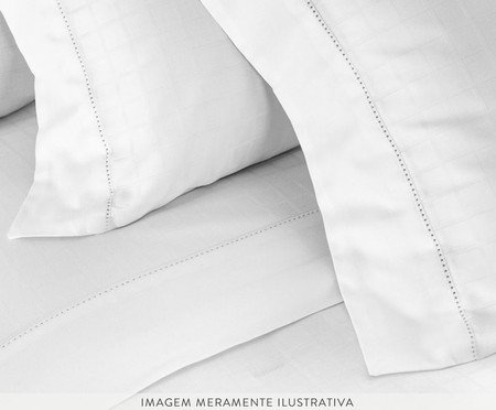 Jogo de Lençol Damask Square Branco - 300 Fios | Westwing