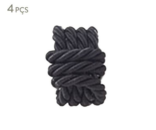 Jogo de Anéis para Guardanapo Complement Trance Preto, Preto | WestwingNow