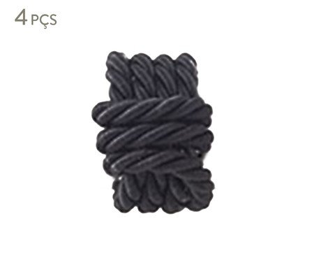 Jogo de Anéis para Guardanapo Complement Trance Preto