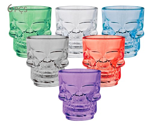 Jogo de Copos para Shot Skull Mug, Colorido | WestwingNow