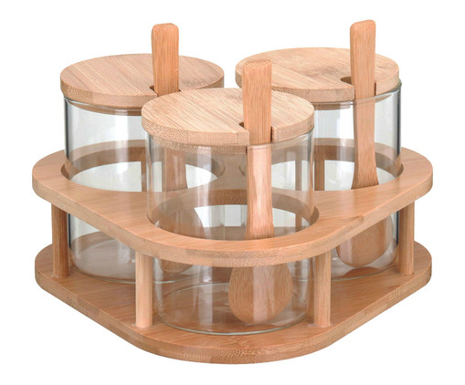 Jogo Porta-Condimento com Suporte Table, Transparente | WestwingNow