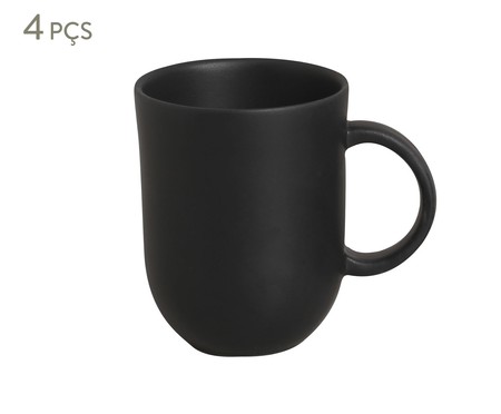 Jogo de Canecas Coup Stoneware Grande Matte Preto