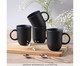 Jogo de Canecas Coup Stoneware Grande Matte Preto, Preto | WestwingNow