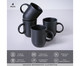 Jogo de Canecas Coup Stoneware Grande Matte Preto, Preto | WestwingNow