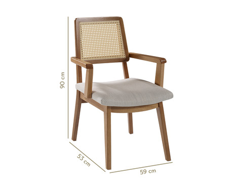 Cadeira Conde com Braço Apolline - Amêndoa Natural | WestwingNow