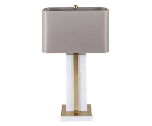 Abajur de Mesa com Estrutura em Mármore e Cúpula de Tecido, brown | WestwingNow