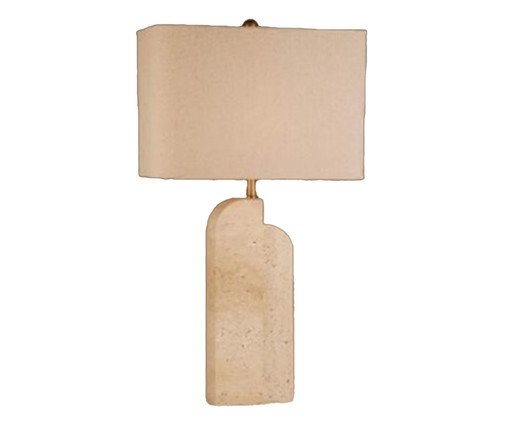 Abajur de Mesa com Estrutura em Mármore e Cúpula de Tecido Bivolt, beige | WestwingNow