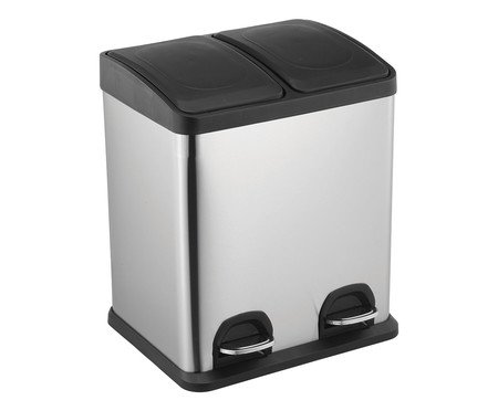 Lixeira Inox com 02 Divisórias Twins | Westwing