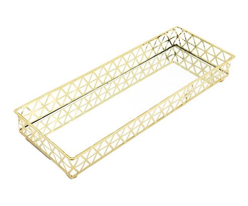 Bandeja Retangular Louvre Pequena Dourado, Dourado | WestwingNow