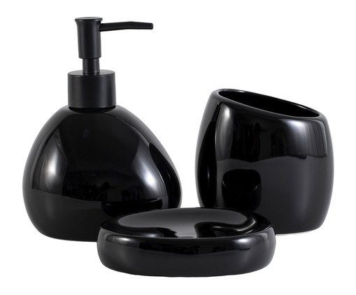 Jogo de Banheiro Ethereal Preto, Preto | WestwingNow