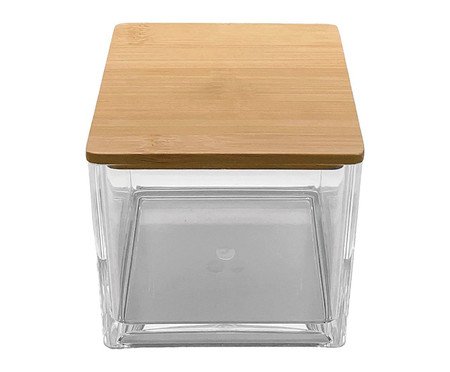 Porta Mantimentos Quadrado com Tampa em Bambu Essential | Westwing