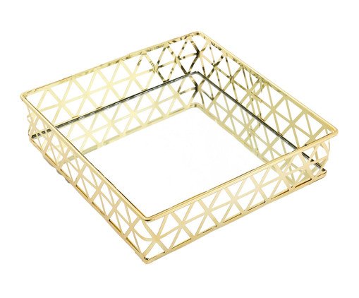 Bandeja Quadrada Louvre Dourado, Dourado | WestwingNow