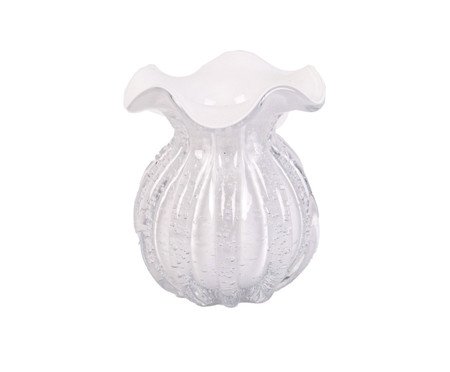 Vaso Trouxinha Tipo Murano Branco Leitoso Veneza | Westwing