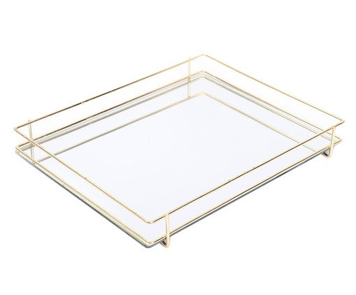 Bandeja Grande Luxo Portuguesa Retangular, Dourado | WestwingNow