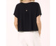 Blusa Cropped Crepe Preta, multicolor | WestwingNow