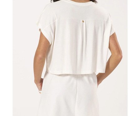 Blusa Cropped Crepe Off -White | Westwing