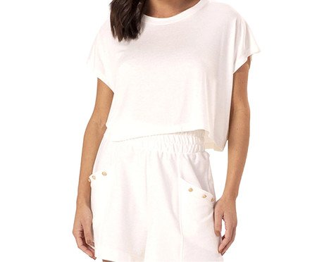 Blusa Cropped Crepe Off -White | Westwing