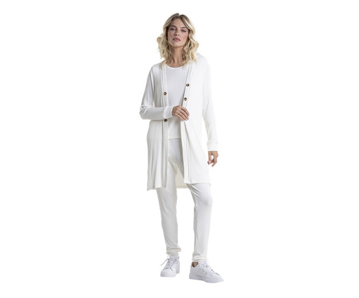 Cardigan Canelado Tricot Off White, multicolor | WestwingNow