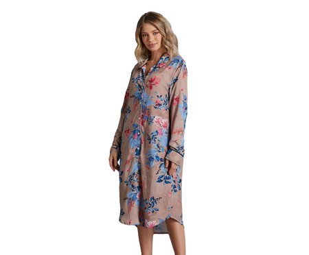 Chemise Midi Floral Amêndoa
