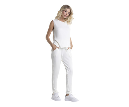 Conjunto Jogger Regata Canelado Tricot Off -White | WestwingNow