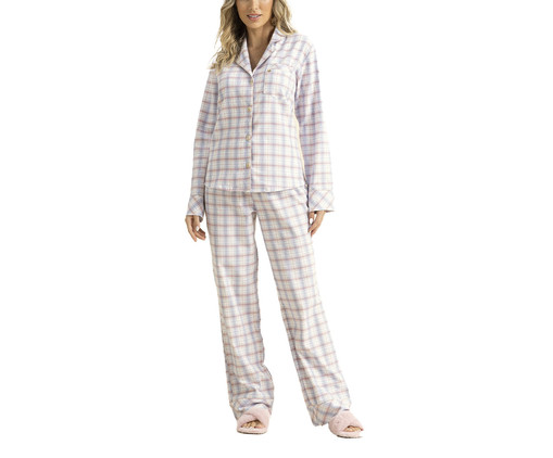 Pijama Abotoado Longo Estampa Xadrez, multicolor | WestwingNow