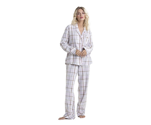 Pijama Abotoado Flanela Xadrez Estampa, multicolor | WestwingNow