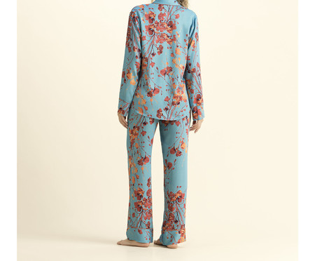 Pijama Abotoado Longa Flores de Outono Estampa Floral - G | WestwingNow