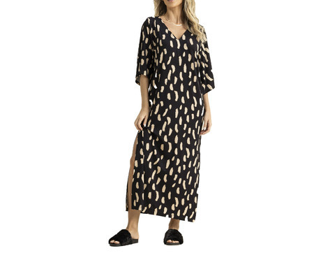 Kaftan Longo Pinceladas Estampa Pincela - G