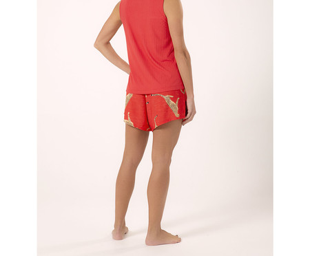 Short Doll Regata Leopardo Coral Estampa Onça | WestwingNow