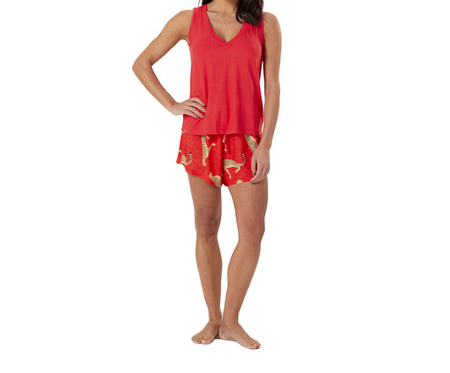 Short Doll Regata Leopardo Coral Estampa Onça, multicolor | WestwingNow