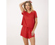 Short Doll Comfy Canelado Coral Vermelho, multicolor | WestwingNow