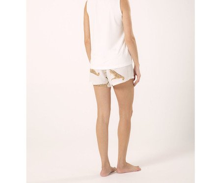 Short Doll Regata Leopardo Off -White Estampa Onça | Westwing