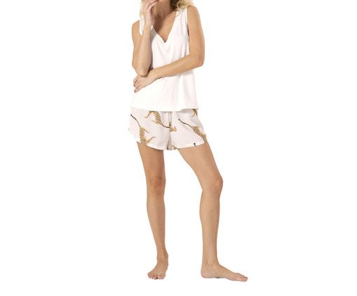 Short Doll Regata Leopardo Off -White Estampa Onça, multicolor | WestwingNow