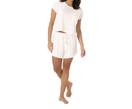 Short Doll Comfy Canelado Off -White