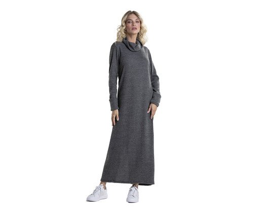 Vestido Longo Tricot Fenda Costas Grafite, multicolor | WestwingNow