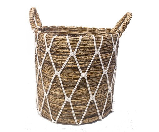 Cesto em Fibra Natural e Corda de Algodão Ibara, beige | WestwingNow
