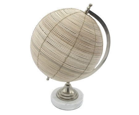 Globo em Metal, Rattan e Mármore | Westwing
