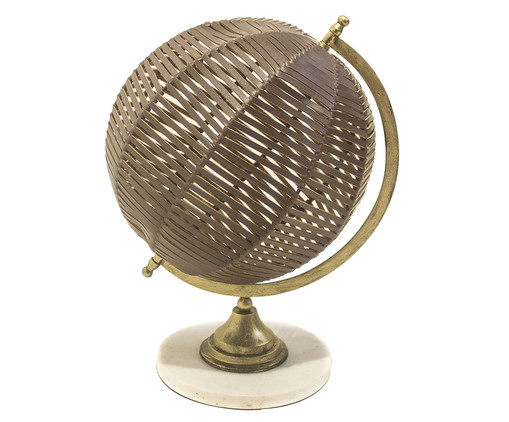 Globo de Couro e Base em Metal, brown | WestwingNow