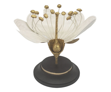 Adorno Flor em Metal com Base em Madeira II