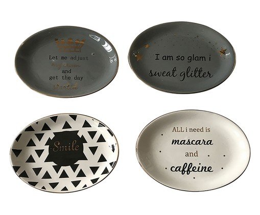Jogo de Pratos Decorativos Mascara and Caffeine, Colorido | WestwingNow