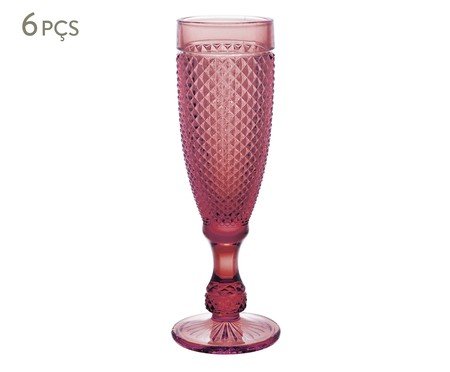 Jogo de Taças para Champanhe Glace Rosa | Westwing