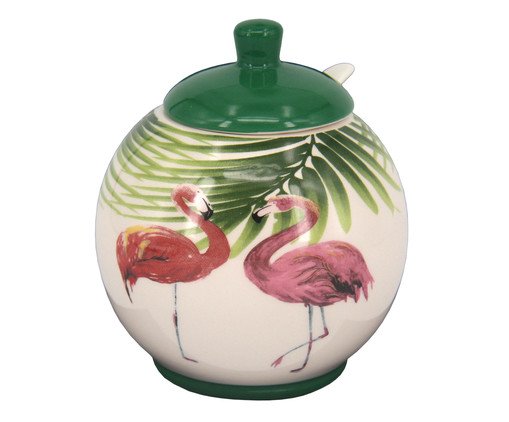 Pote Decorativo com Tampa Flamingo, Colorido | WestwingNow