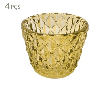 Jogo de Porta Velas Tonya Amarelo | Westwing
