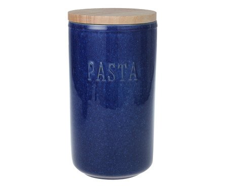 Pote com Tampa em Bambu Folha Oldenburg Azul | Westwing