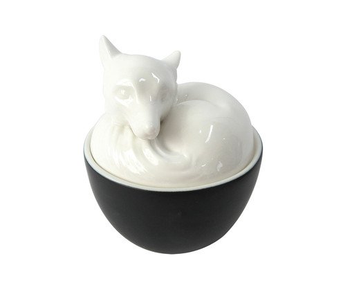 Pote em Porcelana Raposa Branco, Branco | WestwingNow