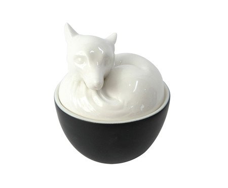 Pote em Porcelana Raposa Branco | Westwing
