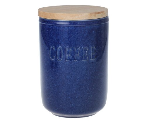 Pote com Tampa em Bambu Folha Rosrath Azul, Azul | WestwingNow