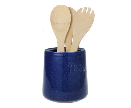 Jogo de Talheres com Suporte Tool Azul | Westwing