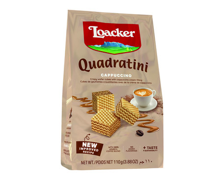 Wafer Italiano Loacker Quadratini Cappuccino - 110G