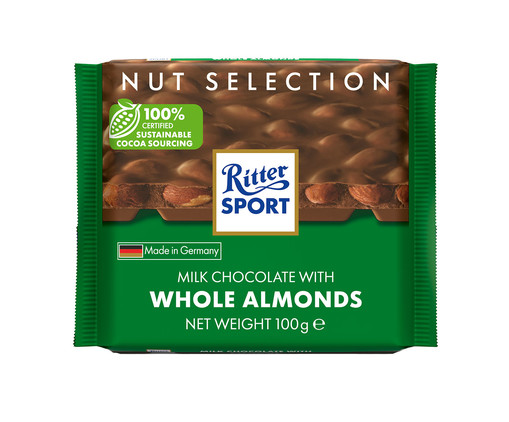 Chocolate Ao Leite Whole Almonds Ritter Sport - 100G, Colorido | WestwingNow